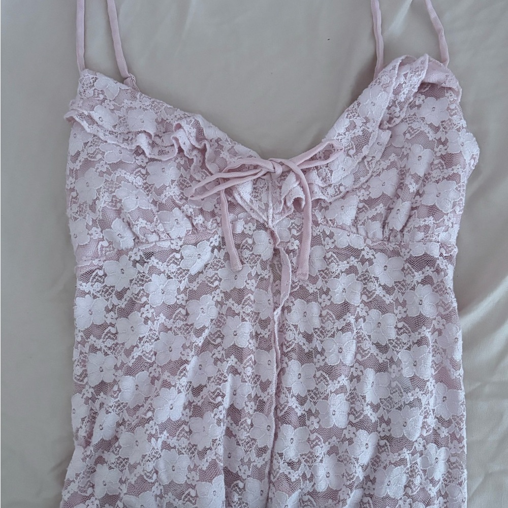 Garage Pink Lace Tank Top